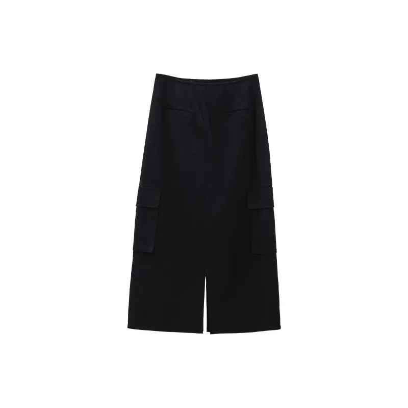 Fstudio Casual Long Skirts Women's Black-1