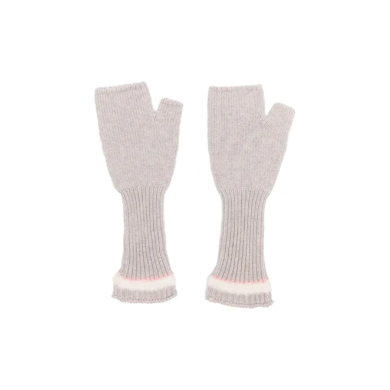 Barrie Shearling trim Fingerless Gloves-1