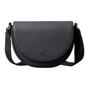 CALVIN KLEIN Imitation Leather Saddle Bag Shoulder Bag Crossbody Bag Women's Gray Black