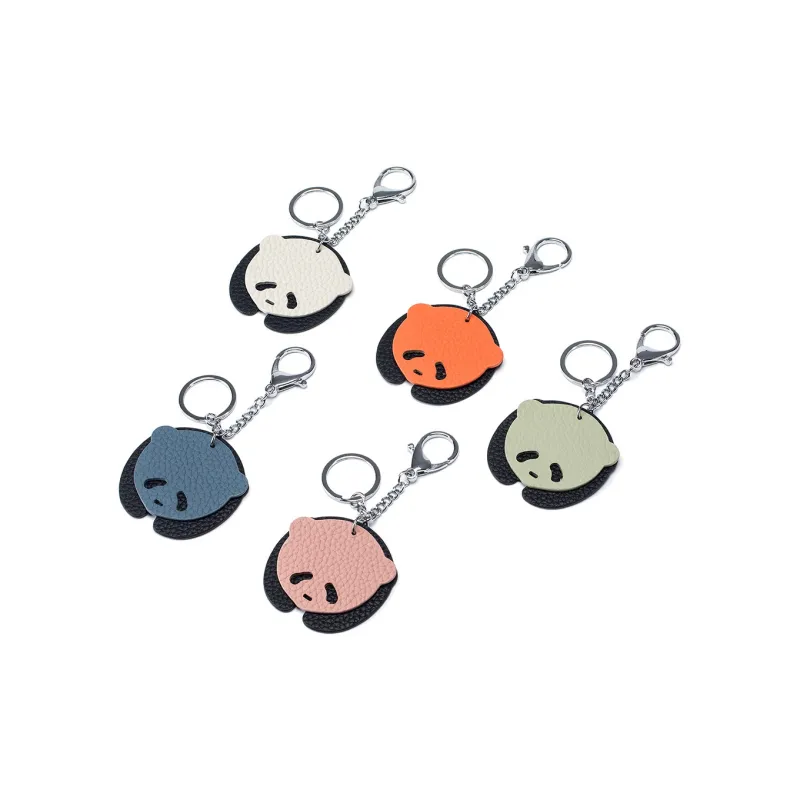 Tong Tong Rabbit Top Grain Cow Leather Keychains Unisex-4