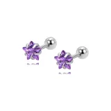 Sparkling Star Stud Earrings[Purple]