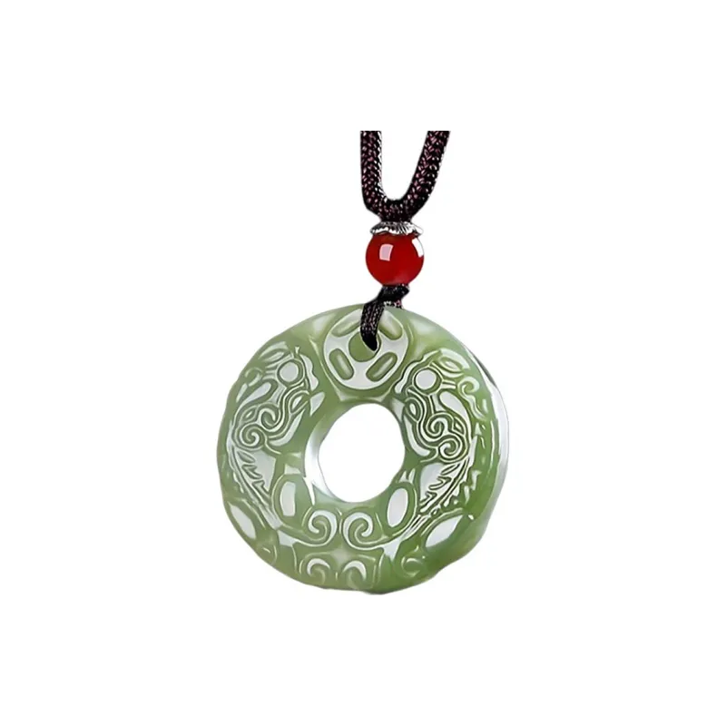 Zhen Yu Zhen Pin Hetian Jade Necklaces Green Jade Unisex-5