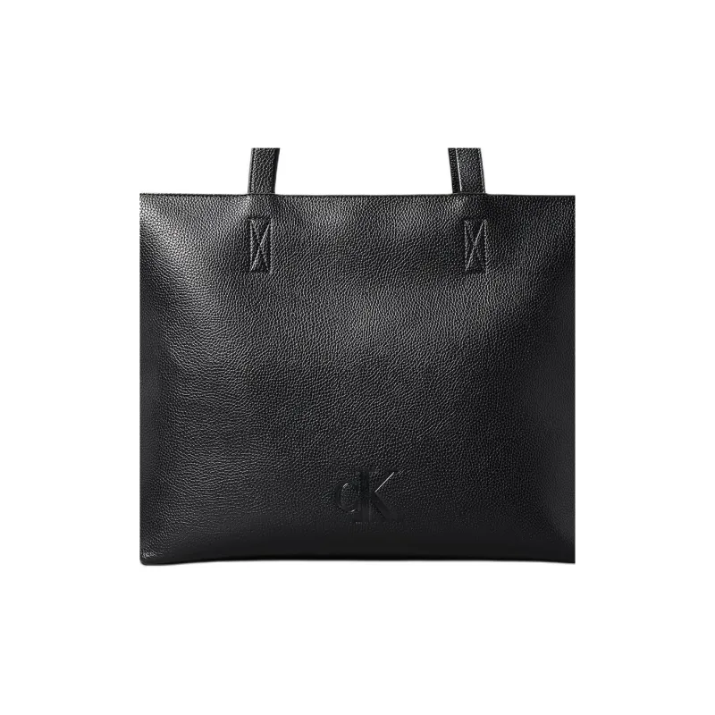 CALVIN KLEIN Polyurethane Tote Bag Shopping Bag Shoulder Bag Handbag Regular Women's Black-2