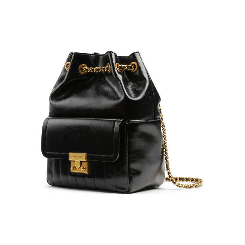 CHARLES&KEITH PU Backpack Medium Size Women's Multicolor-1