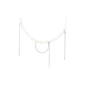 JUSTINE CLENQUET Artificial Pearl Necklaces Women's Silver