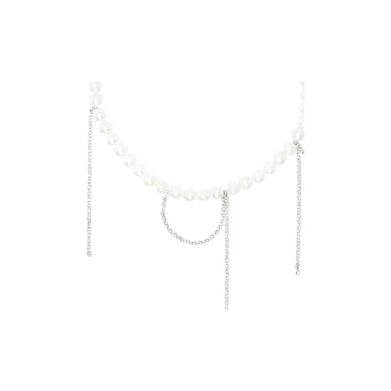 JUSTINE CLENQUET Artificial Pearl Necklaces Women's Silver-0
