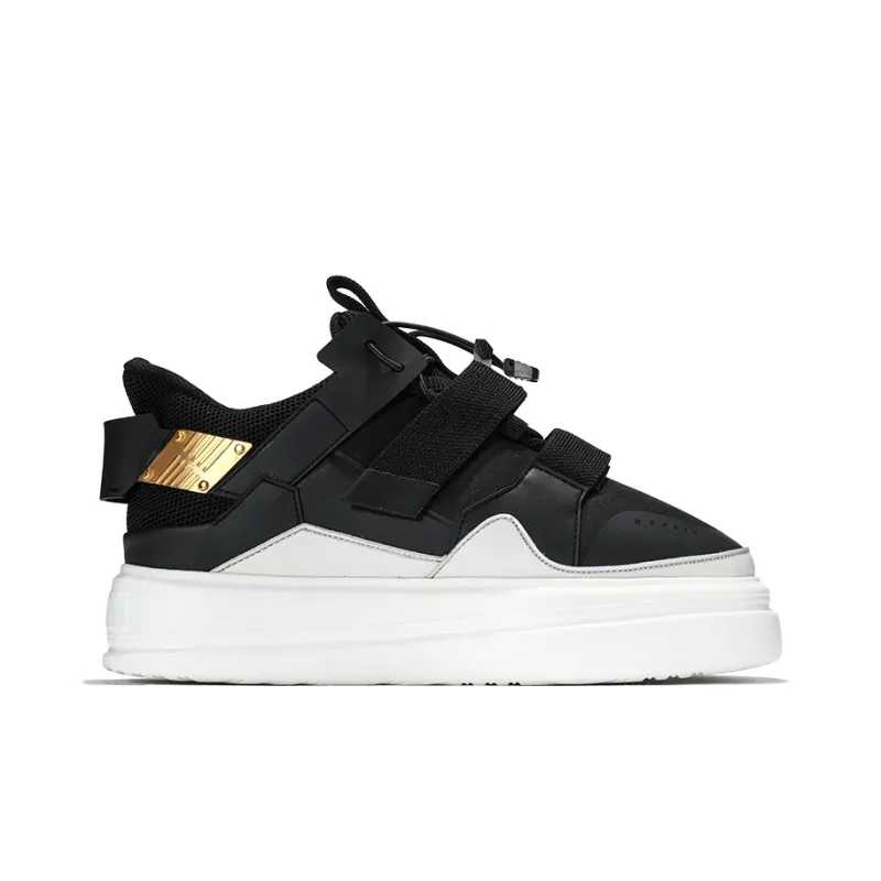 NORVINCY Low Top Skateboard Shoes Unisex Black White-1