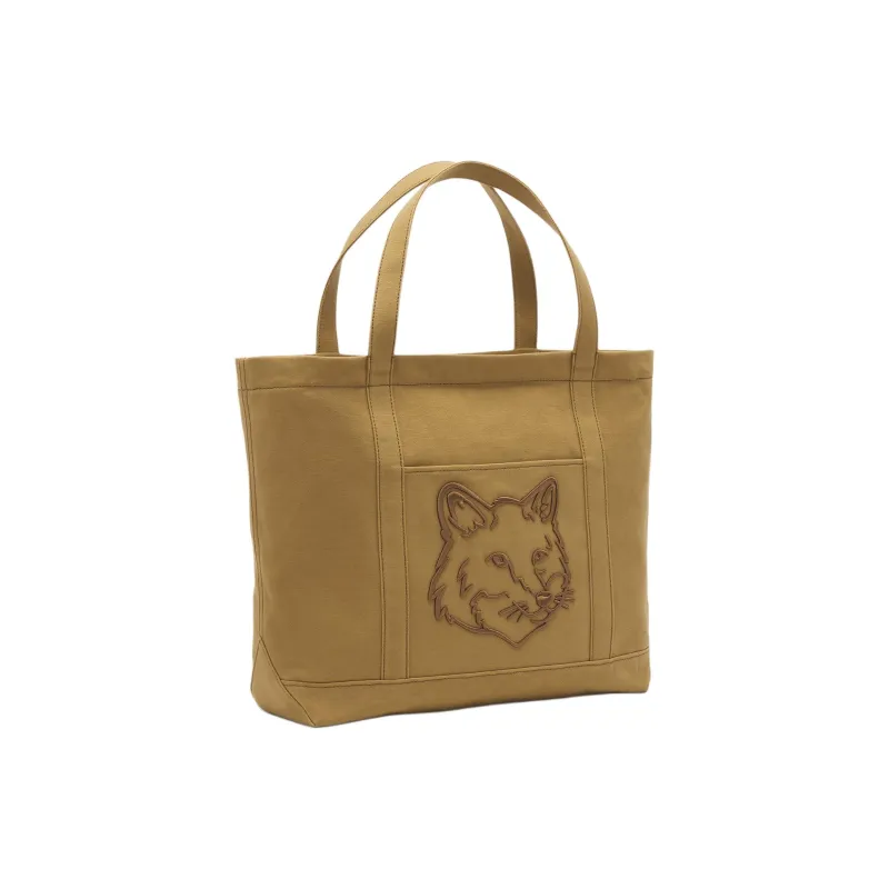 Maison Kitsune Fox Head Embroidered Large Tote Bag-1