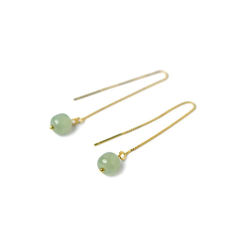 Tokai Family Earrings Pale Greenish White Jade Unisex-10