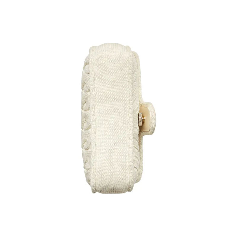 GUCCI GG Marmont Knitted Wool Fabric Crossbody Bag, Shoulder Bag Small Size Women's Ivory White-4