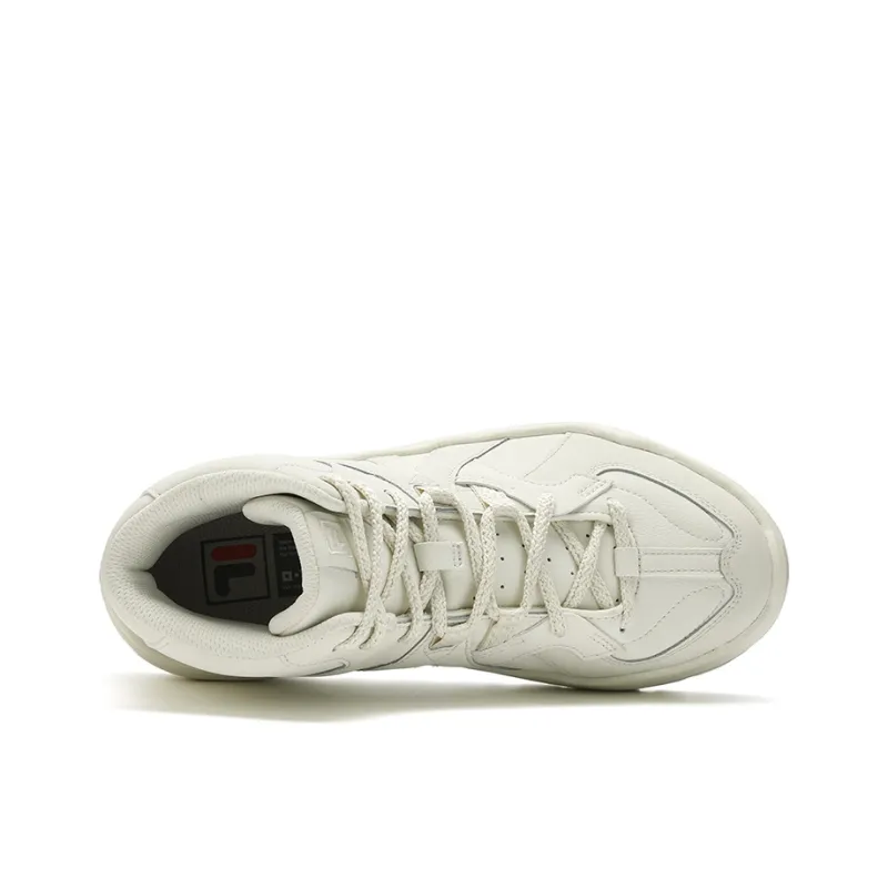 FILA Anti-Slip Wear-Resistant High-Top Casual Shoes Women's Bamboo Shoot White-3