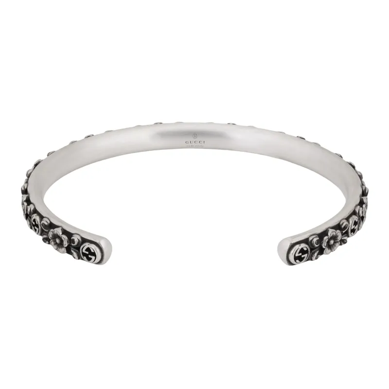 GUCCI Sterling Silver Interlocking G Bracelet-1