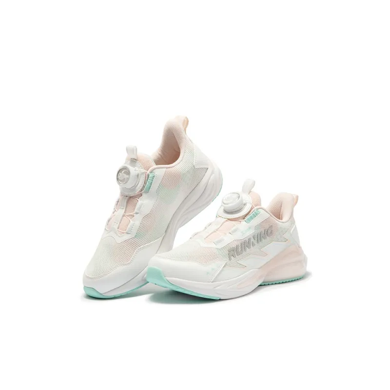 XTEP Anti Slip Wear Resistant Low Top Kids' Running Shoes White Pastel Pink Unisex-4