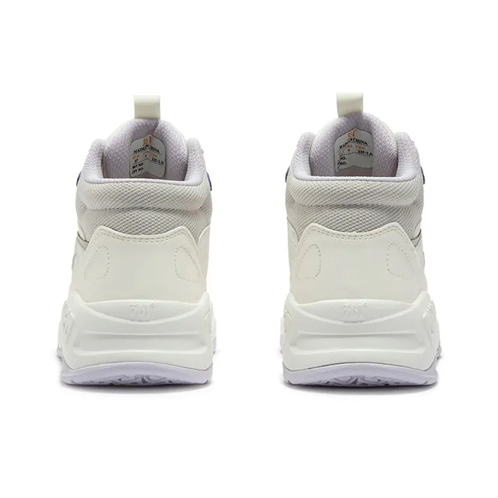 361° Coverage Thermal Slip Resistant High Top Skateboard Shoes Women's White Purple-3
