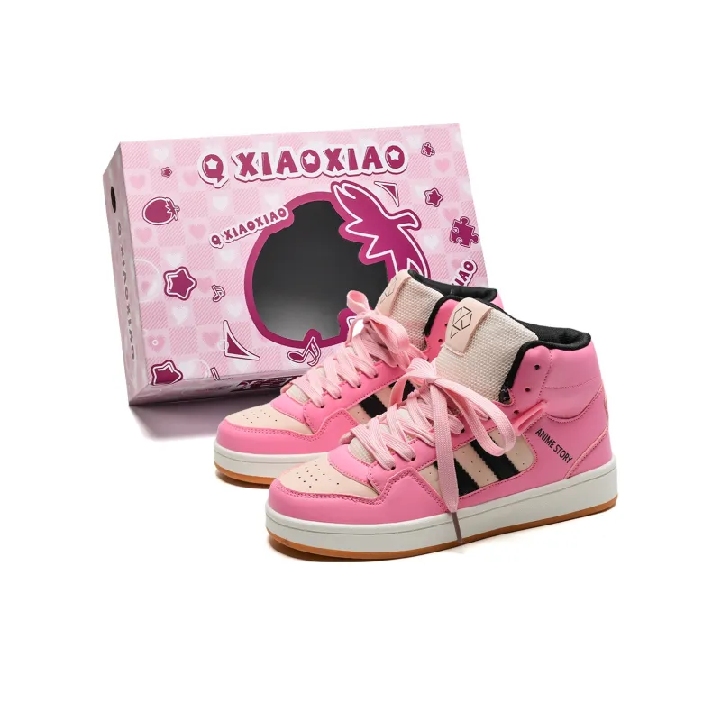 Circle Small Cushioned Anti Slip Wear Resistant Lightweight Height Increasing High Top Casual Shoes Unisex-19