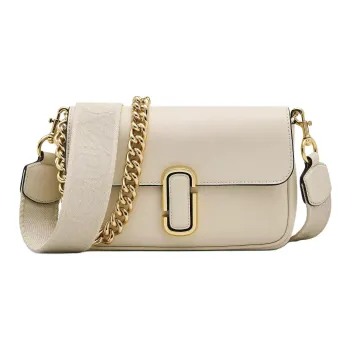 MARC JACOBS Smooth Leather Portable Crossbody Bag, Shoulder Bag Medium Size Women's White