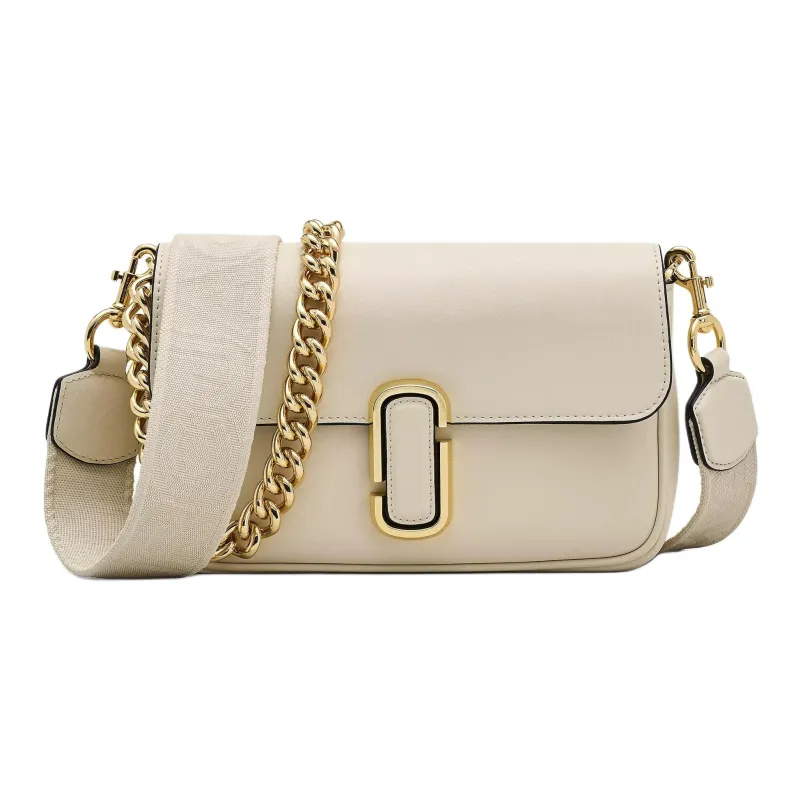 MARC JACOBS Smooth Leather Portable Crossbody Bag, Shoulder Bag Medium Size Women's White-0