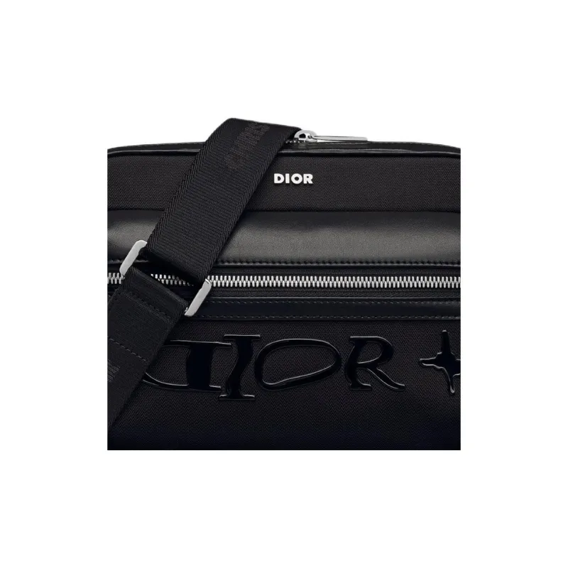 DIOR Nylon With Leather Messenger Bag, Shoulder Bag, Crossbody Bag Regular Men's Black-3