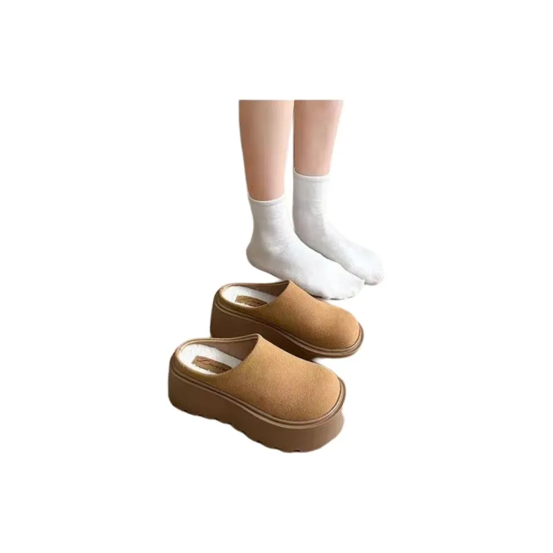 ALPLUME Women's Home Slippers Dark Brown Camel-14