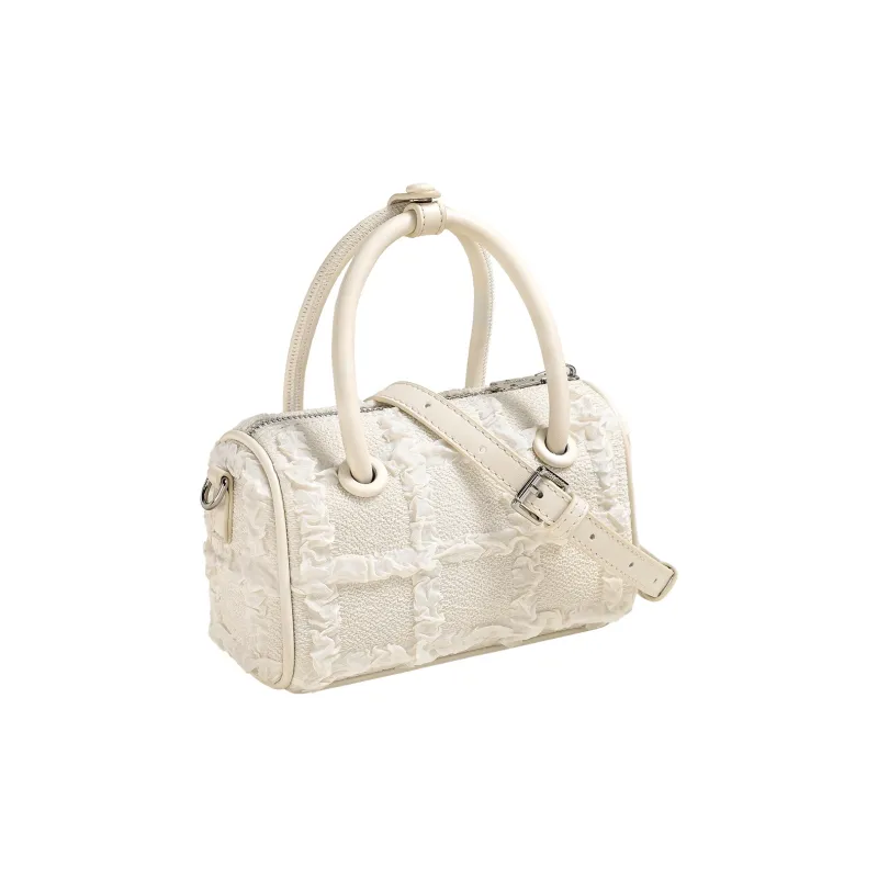 TOUTOU Fabric Handbag Regular Women's White/Blue-4