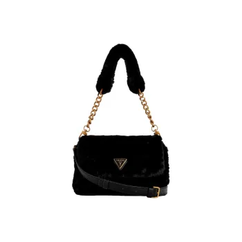 GUESS Artificial Leather Small Square Bag Shoulder Bag Medium Size Women's Black
