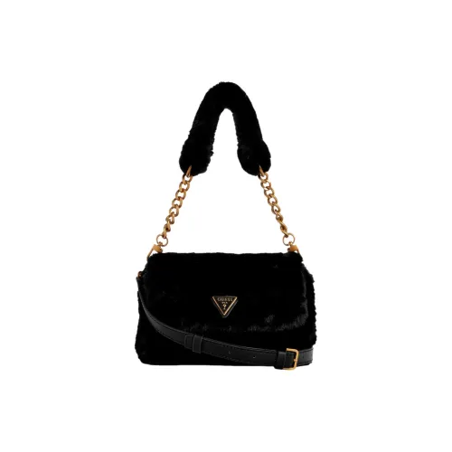 GUESS Artificial Leather Small Square Bag Shoulder Bag Medium Size Women's Black