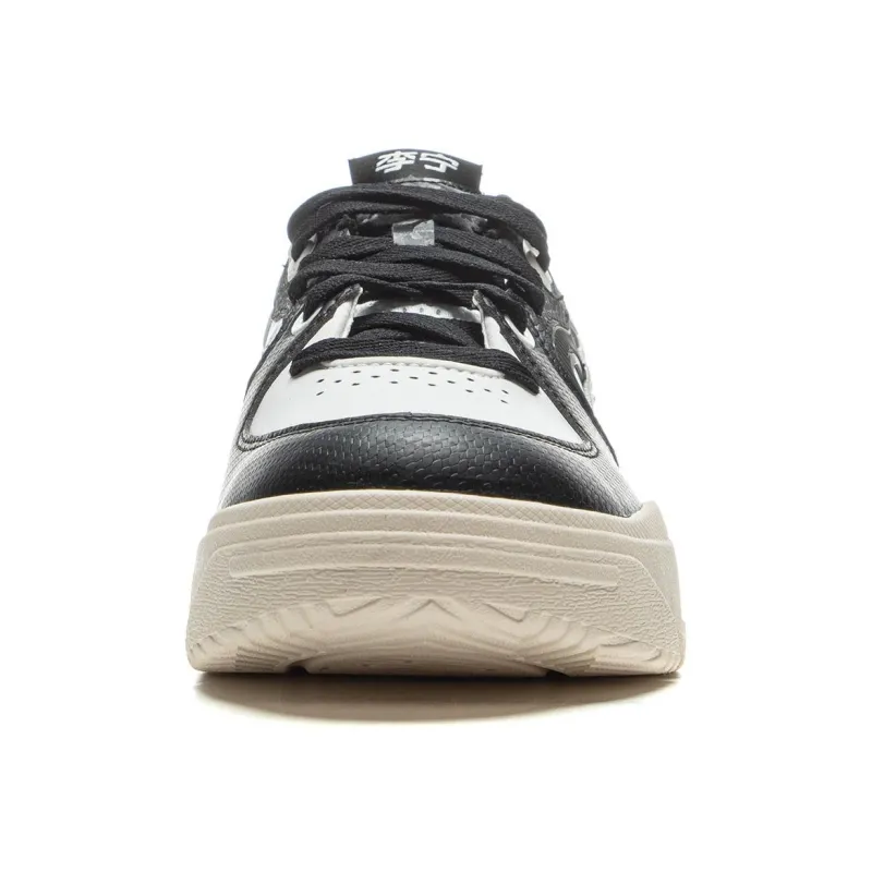 LiNing Slip Resistant And Breathable Low Top Skateboard Shoes Men's Black White-4