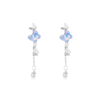WANLIACC Alloy Iridescent Butterfly Stud Earrings Women's