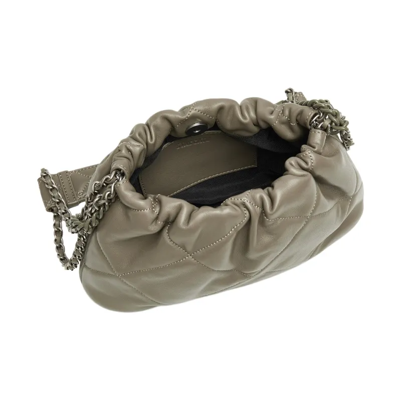Staccato Sheepskin Crossbody Bag Medium Size Women's Modern Black/Elegant Gray-8