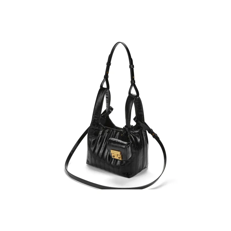 CHARLES&KEITH PU Crossbody Bag Medium Size Women's Black/Cream/Milk White-2