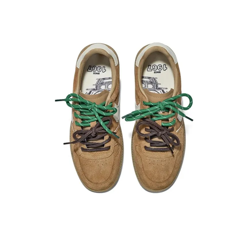 Kappa Capa Back-to-Back German Army Trainers Anti-Slip Wear-Resistant Low-Top Skateboard Shoes Unisex Chestnut-4