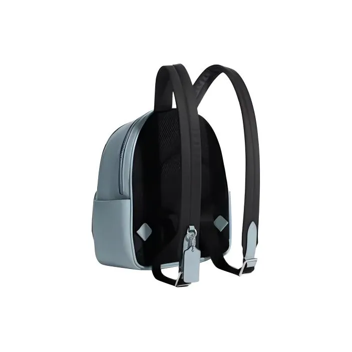COACH Court Pebbled Leather Backpack Trumpets Women's Light Blue-1