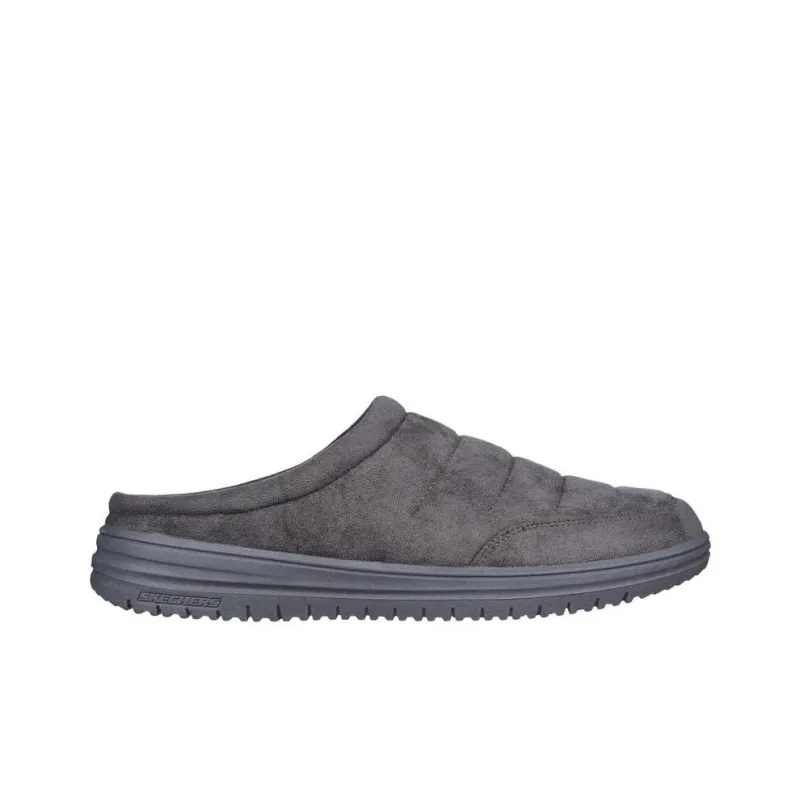 Skechers Relaxed Fit Slip-Resistant Wrap-toe Slippers Men's Gray-1