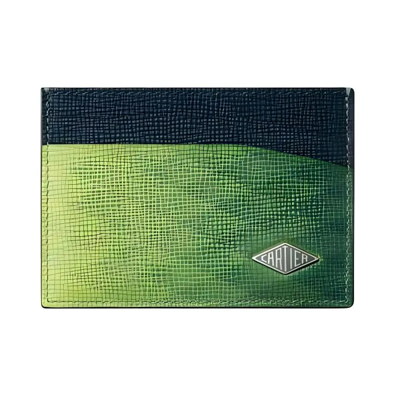 CARTIER Calfskin Card Holder Unisex Yellow Green-0