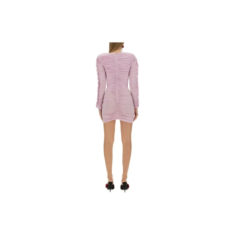 Magda Butrym Floral Applique Ruched Mini Dress-1