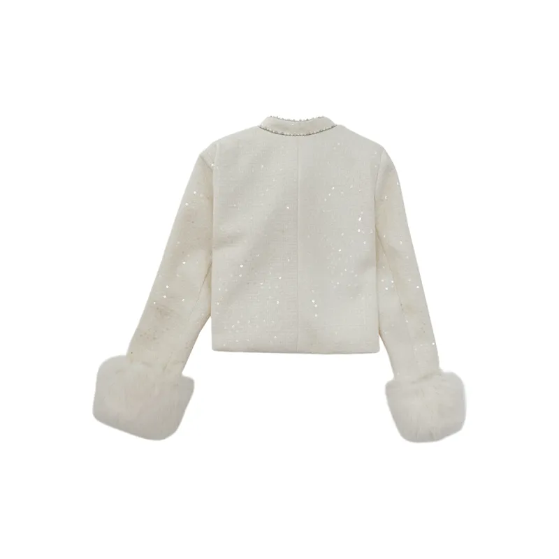 Icicofficial Cropped Coats Women's White-1