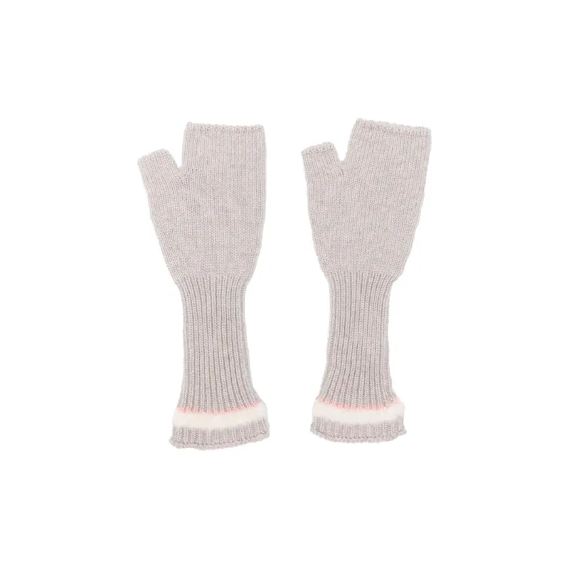 Barrie Shearling trim Fingerless Gloves-0