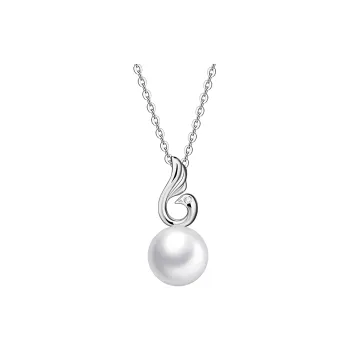 LAOYINJIANG S925 Silver Pearl Necklace, Adjustable Women's