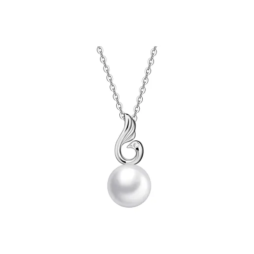 LAOYINJIANG S925 Silver Pearl Necklace, Adjustable Women's