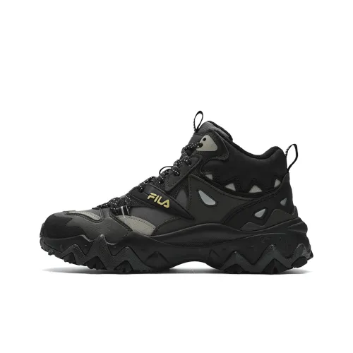FILA Oakmont 2 Cushioning Anti-Slip And Wear-Resistant Mid-Top Casual Shoes Women's Black/Ink Green Black