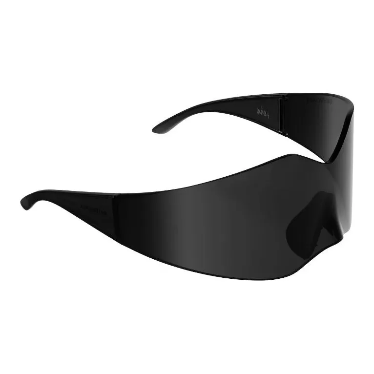 Balenciaga Injection Molded Nylon Irregular Shape Sunglasses Women's Black-2