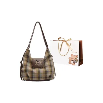ERANGBEAR Woolen Shoulder Bag Crossbody Bag Regular Women's Polka Dot Dog/Black Cat