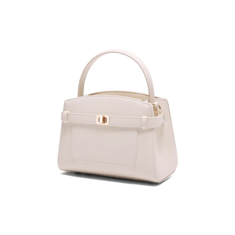 BELLE Split Cow Leather Kelly Bag, Shoulder Bag, Crossbody Bag, Handbag Medium Size Women's Multicolor-1
