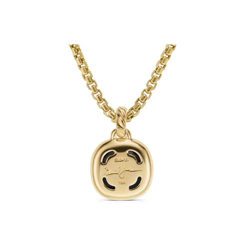 David Yurman 18kt Yellow Gold Albion Onyx And Diamond Pendant 15.5mm-2