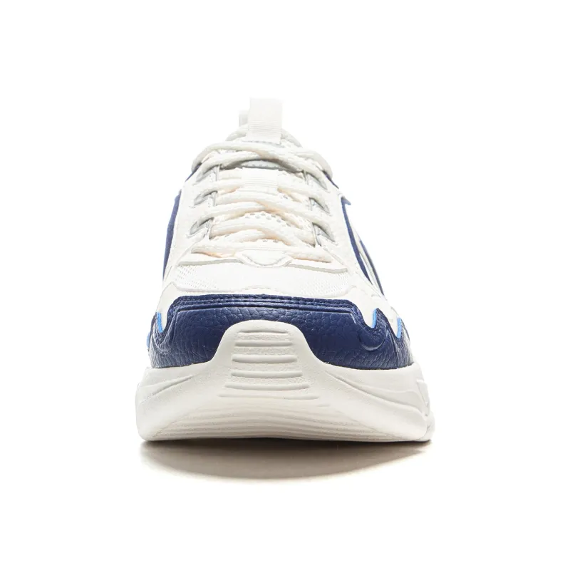 LiNing Clouds Cushioning Anti Slip And Wear Resistant Support Low Top Chunky Sneakers Men's White Blue-4