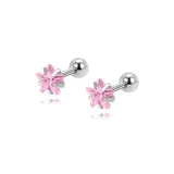 Sparkling Star Stud Earrings[Pink]