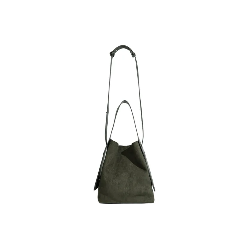 PAYOT Synthetic Leather Handbag Shoulder Bag Regular Women's Olive Green/Red Brown-3