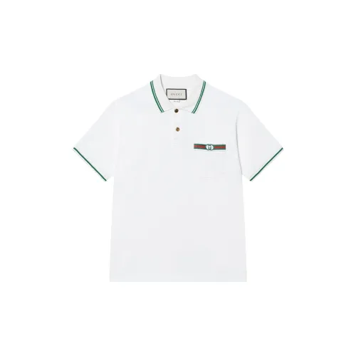 GUCCI Men Web And Interlocking G Cotton Polo Shirt