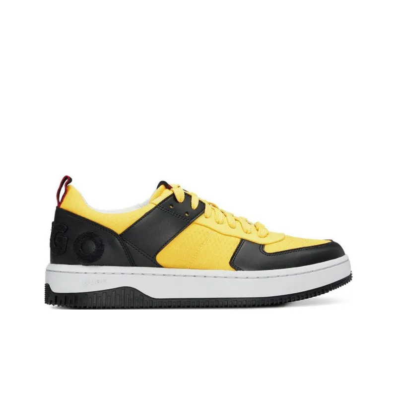 HUGO BOSS Wear-Resistant Low-Top Skateboard Shoes Men's Black Yellow-1