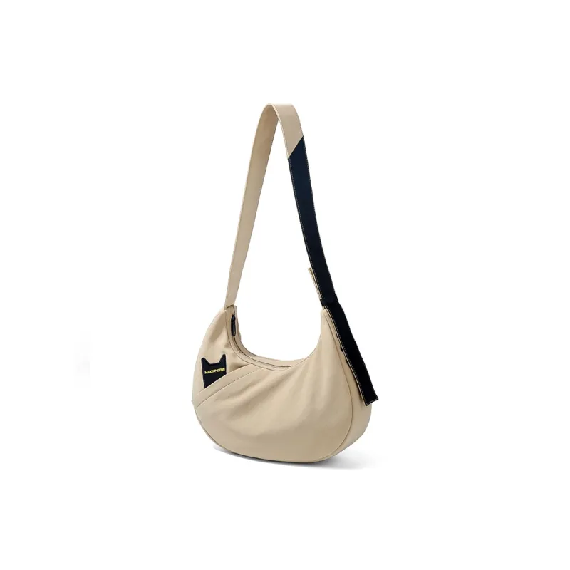 MAKEUP KITTEN Nylon Fabric Shoulder Bag Women's Khaki-2